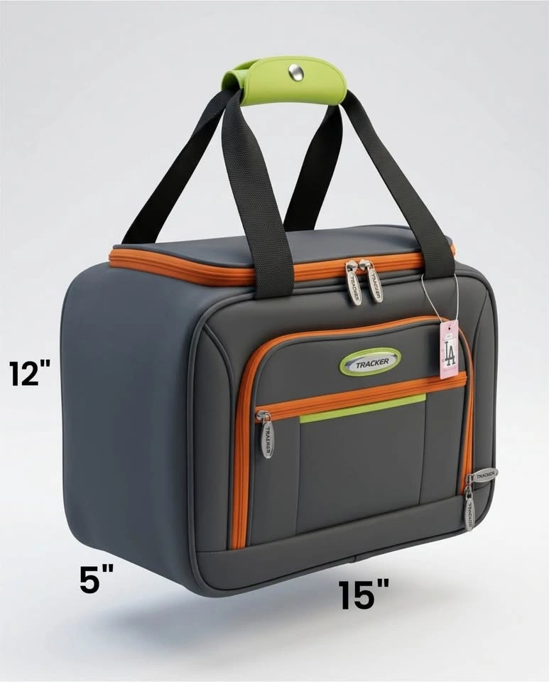 TRACKER Gray Orange Personal Item Travel Bag Like New - photo 3
