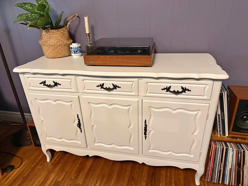 Vintage French Provincial Buffet Cabinet – White