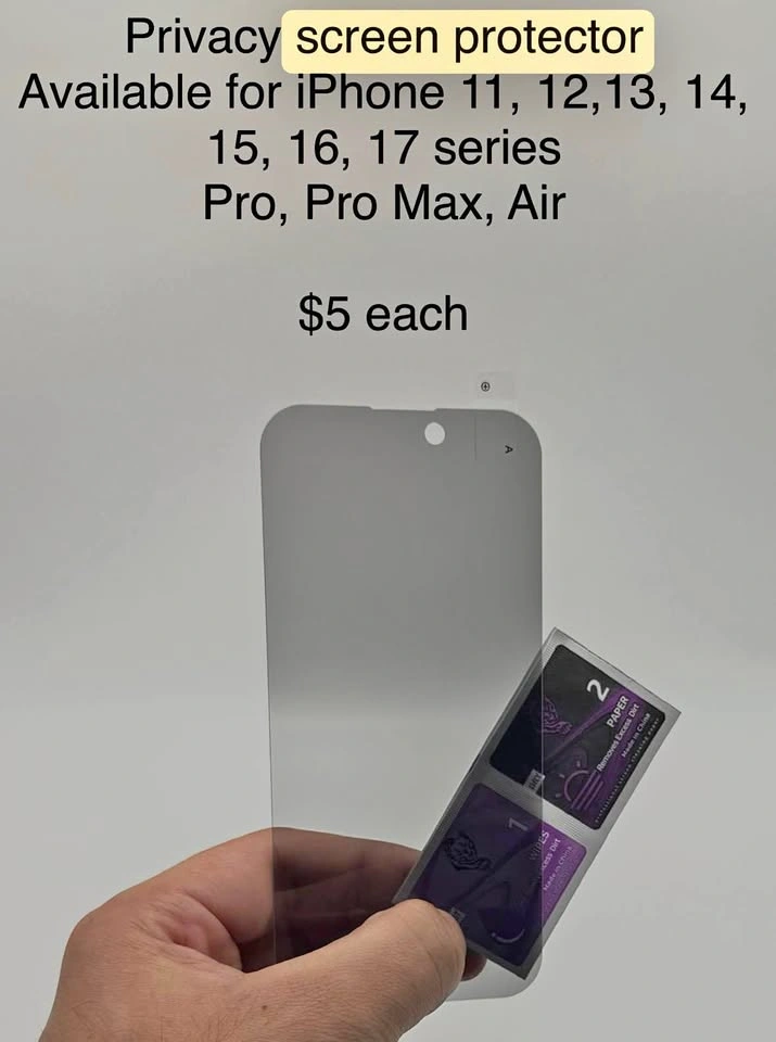 Privacy Screen Protector for iPhone 11-17 Series *NEW* $5 each