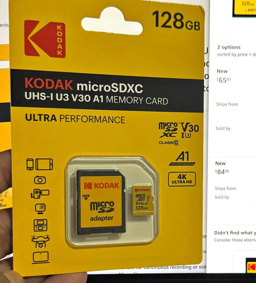 Brand new 128 GB microSD card memory card for camera dash cam
