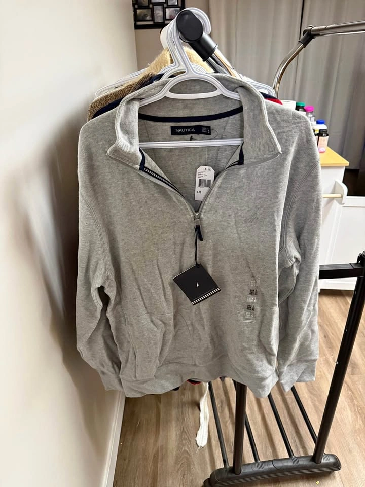 Nautica Men's 1/4 Zip Pullover Sweater - Size Large