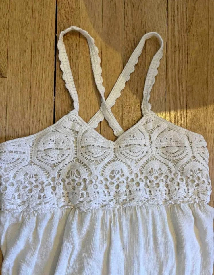 White Crochet Lace Maxi Dress