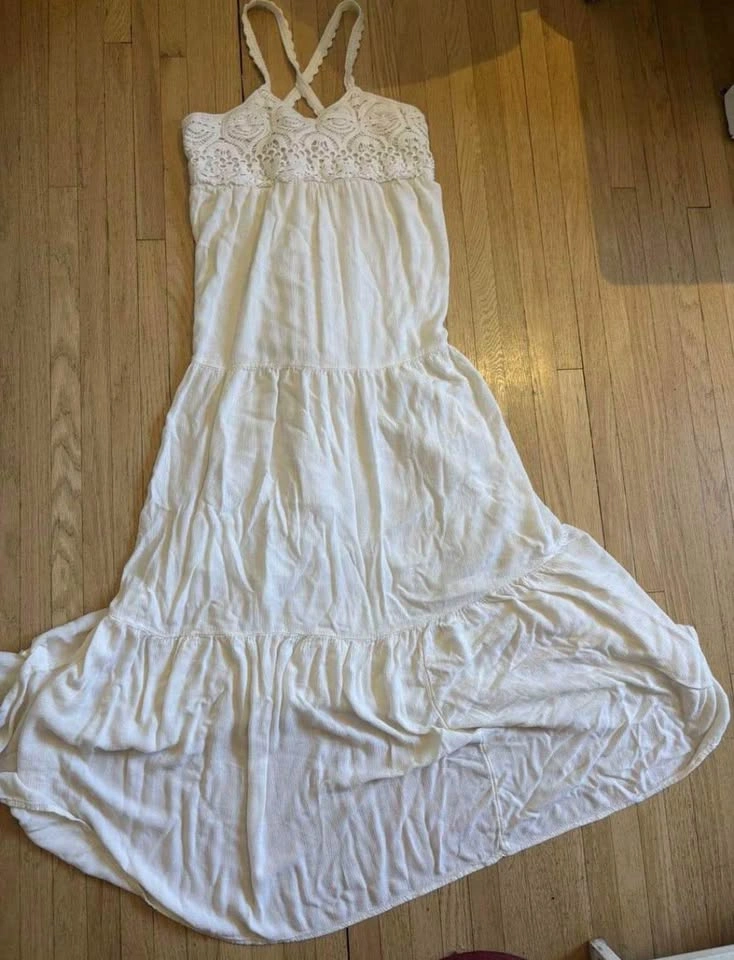 White Crochet Lace Maxi Dress - photo 2