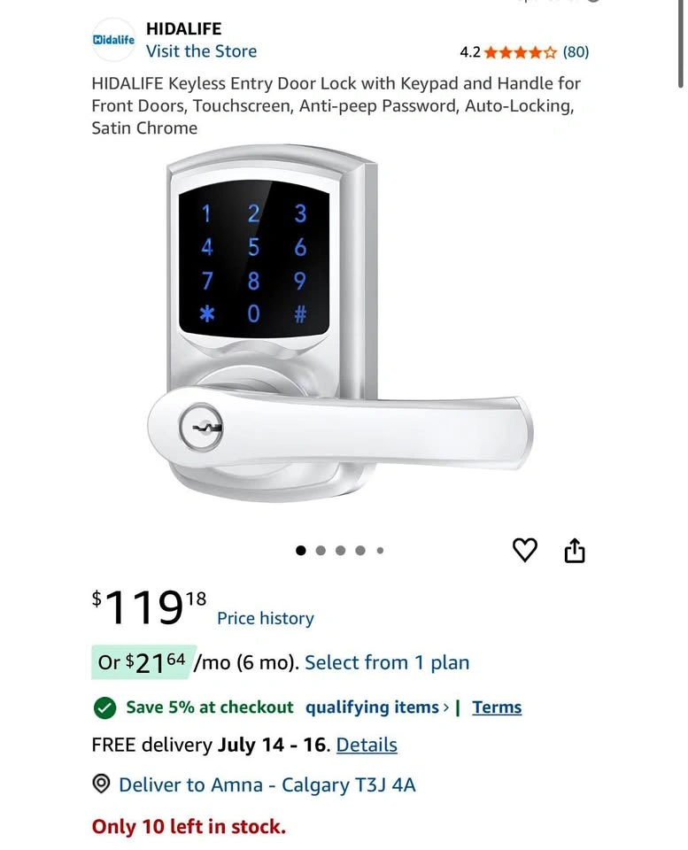HIDALIFE Keyless Entry Door Lock