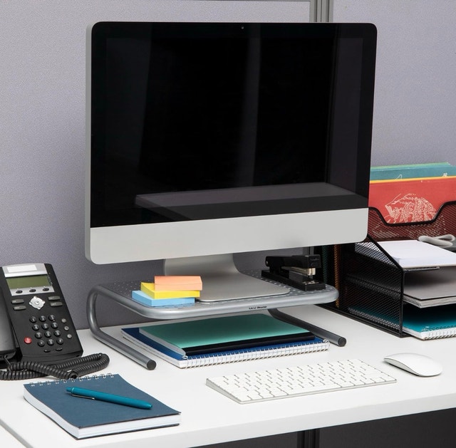 Sturdy Monitor Stand Ventilated Laptop Riser Desktop Organizer