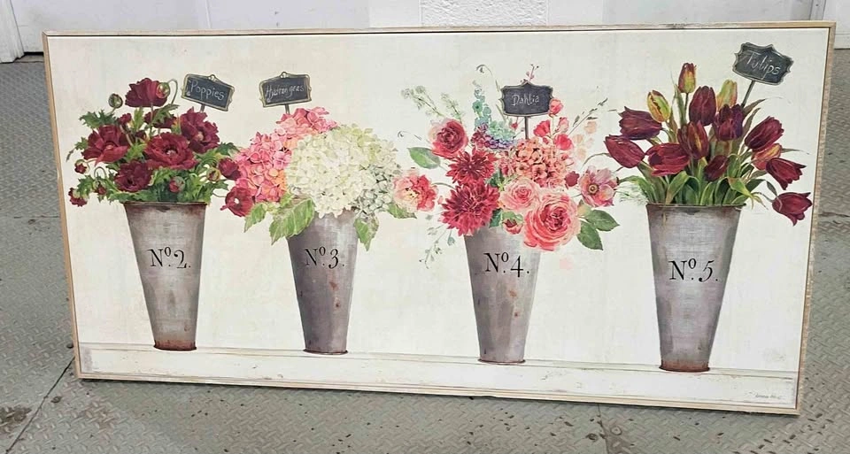 Large Framed Floral Canvas Wall Art – Kathryn White