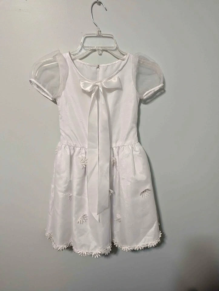 Handmade Formal White Dress with Flower Crown: Child's Size
