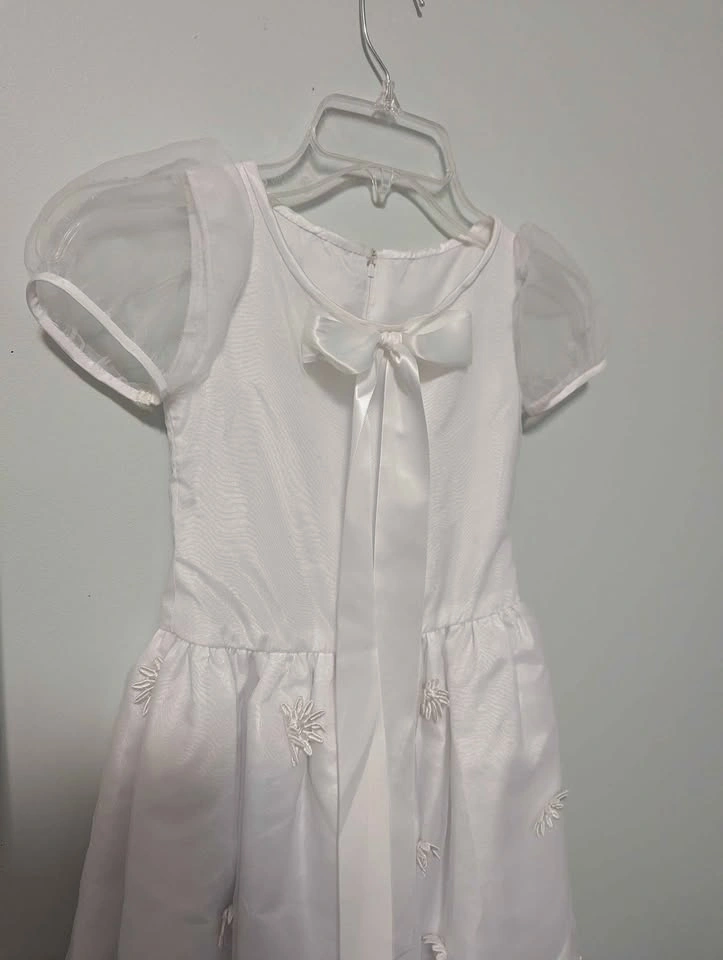Handmade Formal White Dress with Flower Crown: Child's Size - photo 3