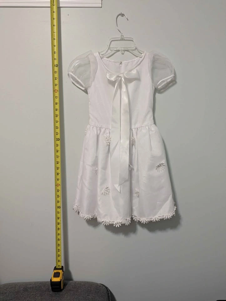 Handmade Formal White Dress with Flower Crown: Child's Size - photo 4