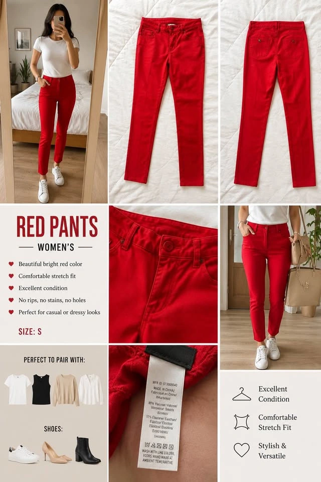 Red Women’s Skinny Pants – Excellent Condition - photo 5