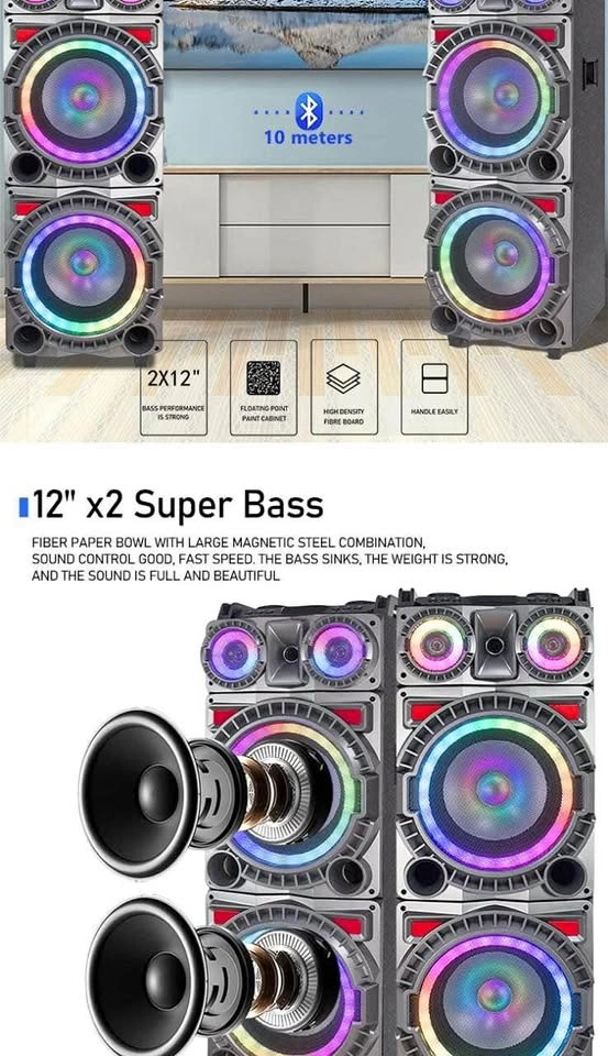 Karaoke speaker with 2 wireless microphones
