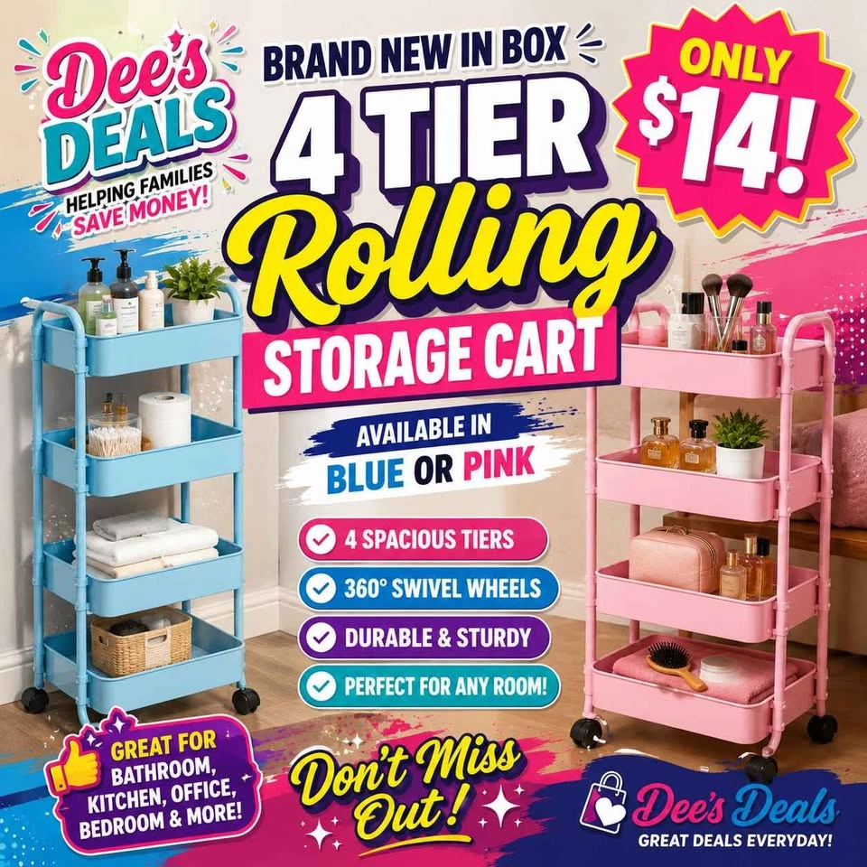 4 Tier rolling storage cart BRAND new in box $14 - photo 2