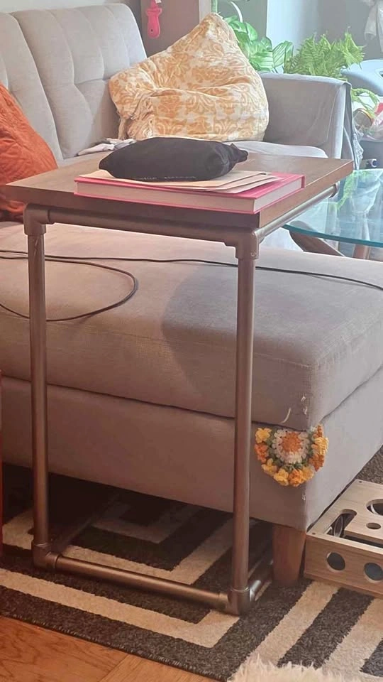 Industrial C-Shaped Side Table