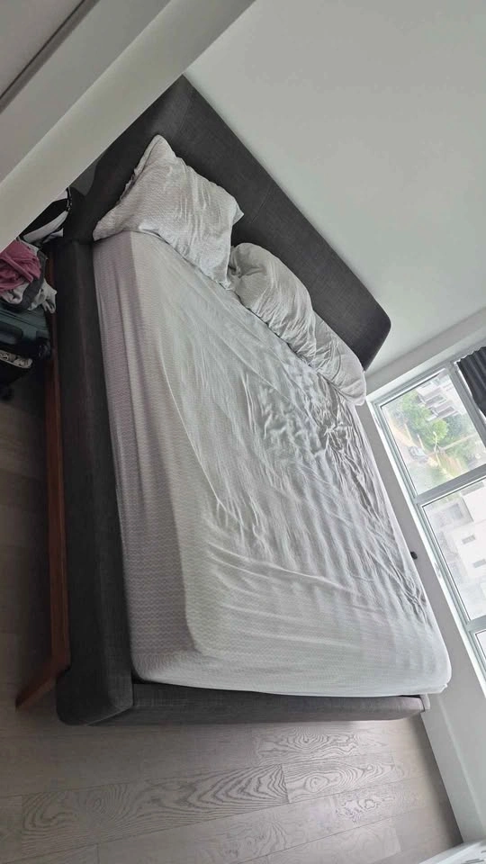 King Size Elk Model Upholstered Bed Frame with Mattress - photo 3