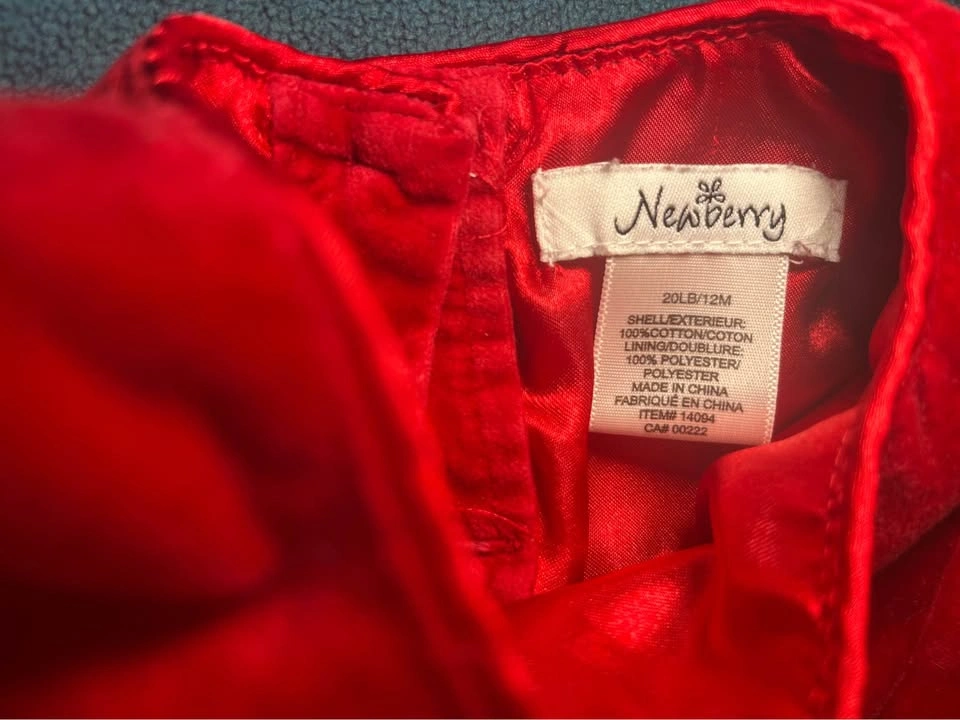 Baby Girls Red Velvet Dress 12M - photo 2