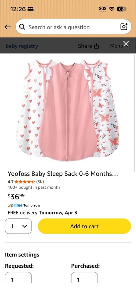 Baby Girl Sleepsack Set of 3 - photo 2