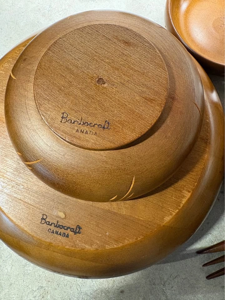 Vintage Canadian Baribocraft Maple Salad Set – MCM Retro Kitchen - photo 2