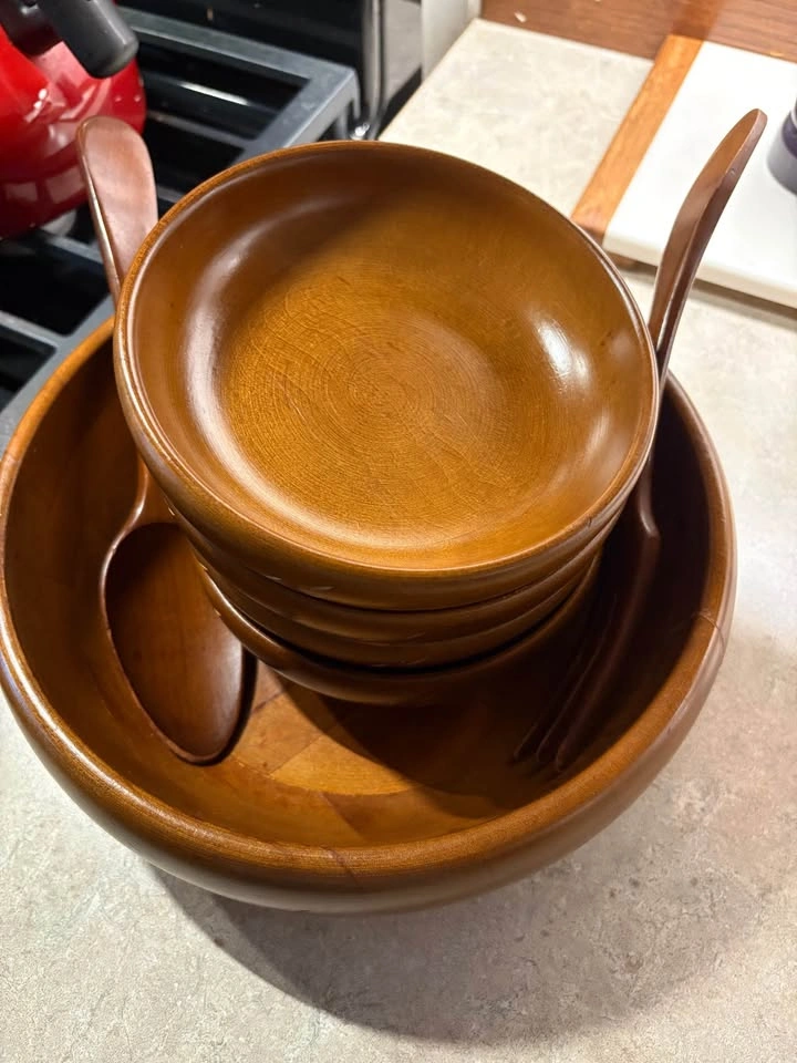 Vintage Canadian Baribocraft Maple Salad Set – MCM Retro Kitchen - photo 4