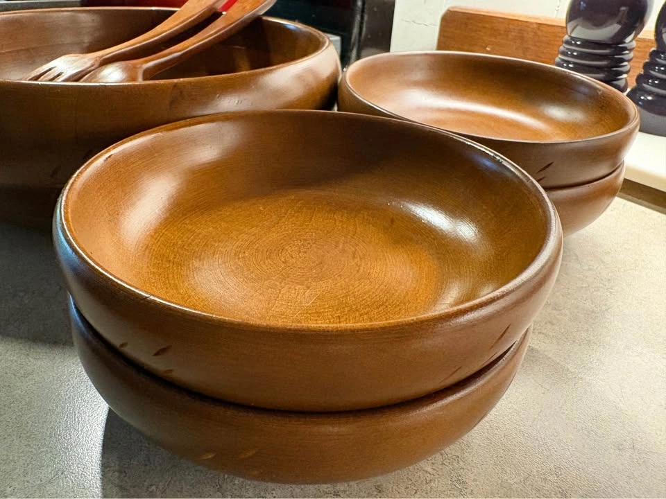Vintage Canadian Baribocraft Maple Salad Set – MCM Retro Kitchen - photo 5