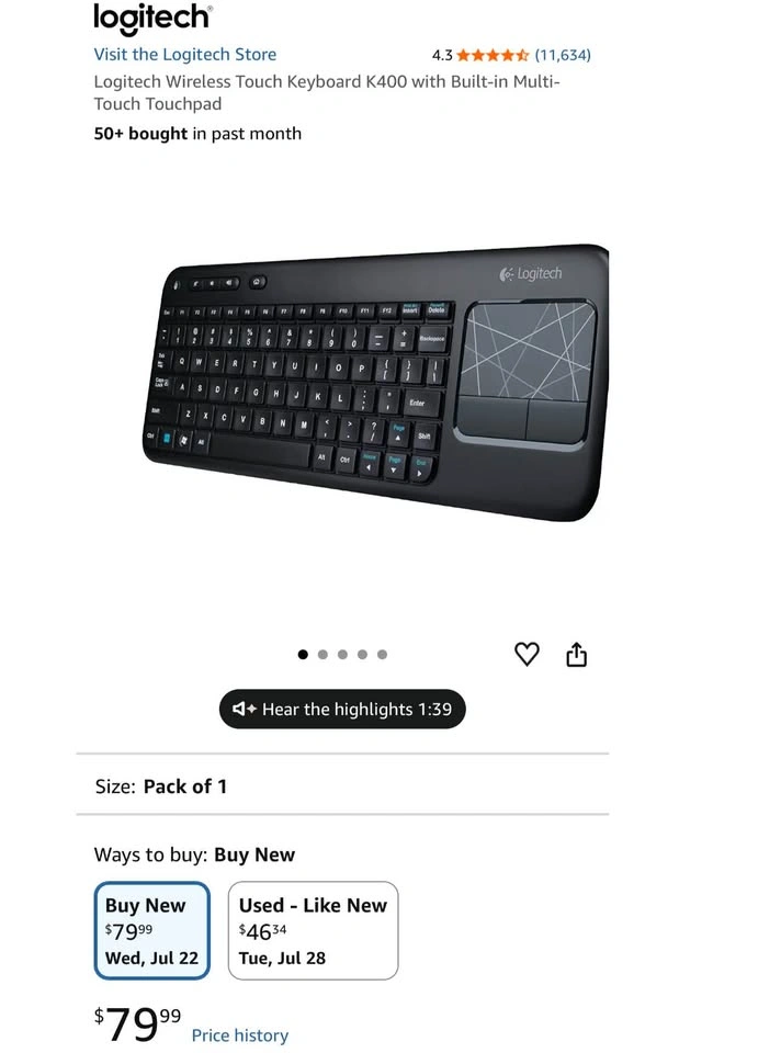WIRELESS LOGITECH KEYBOARD - photo 2