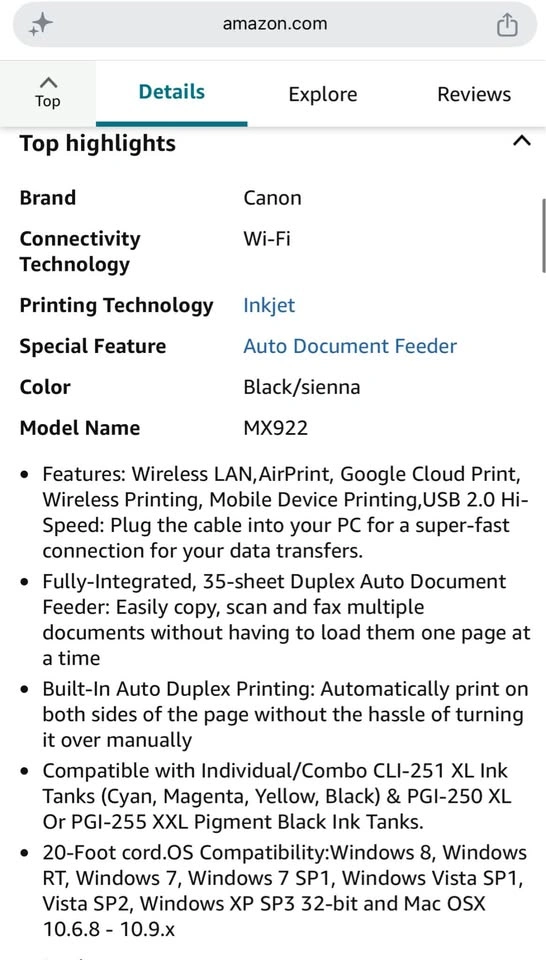 CANON MX922 PRINTER - photo 3