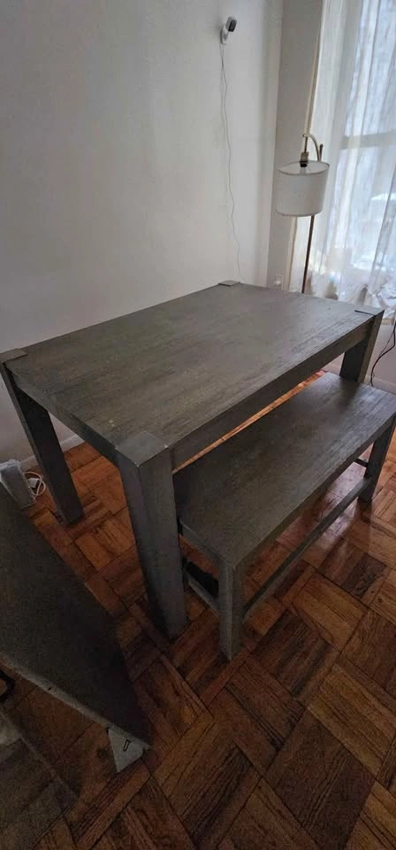Large Gray Rectangular/Square Dining Table - photo 2