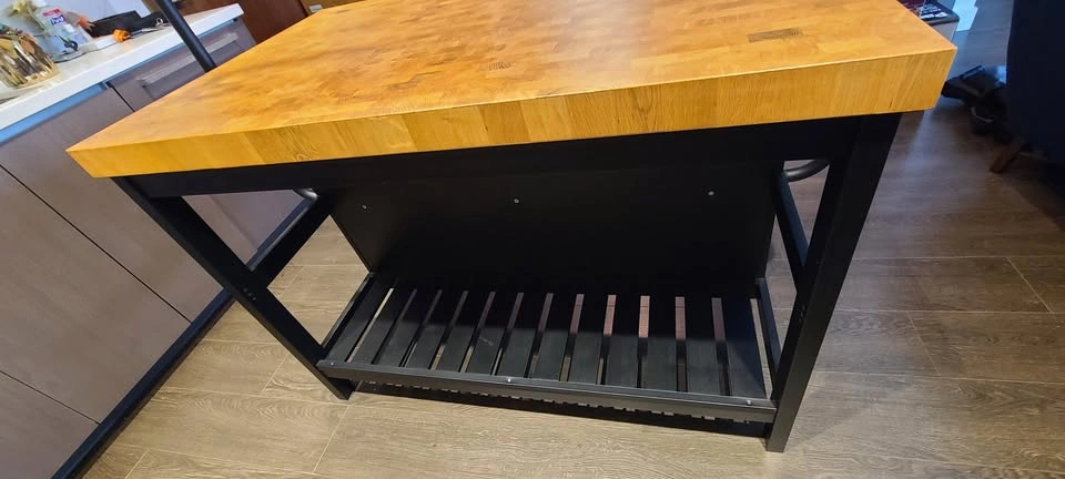 IKEA VADHOLMA Kitchen Island + Rare Overhead Storage Rack - photo 4