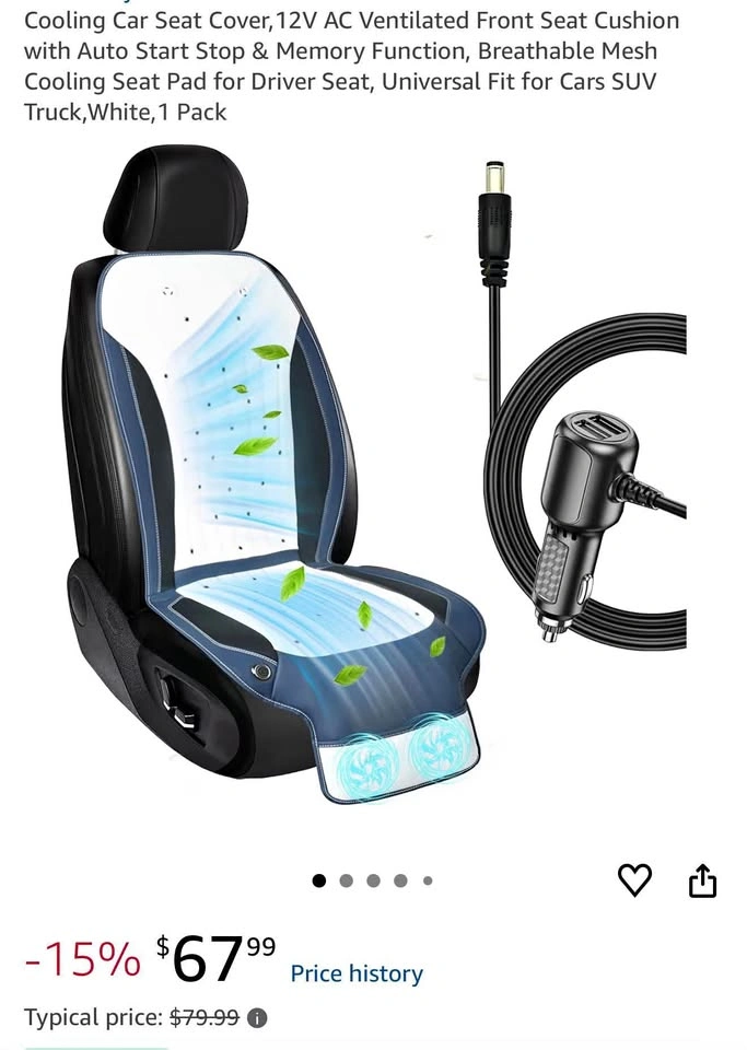 12V AC Cooling Car Seat Cover (Universal Fit)