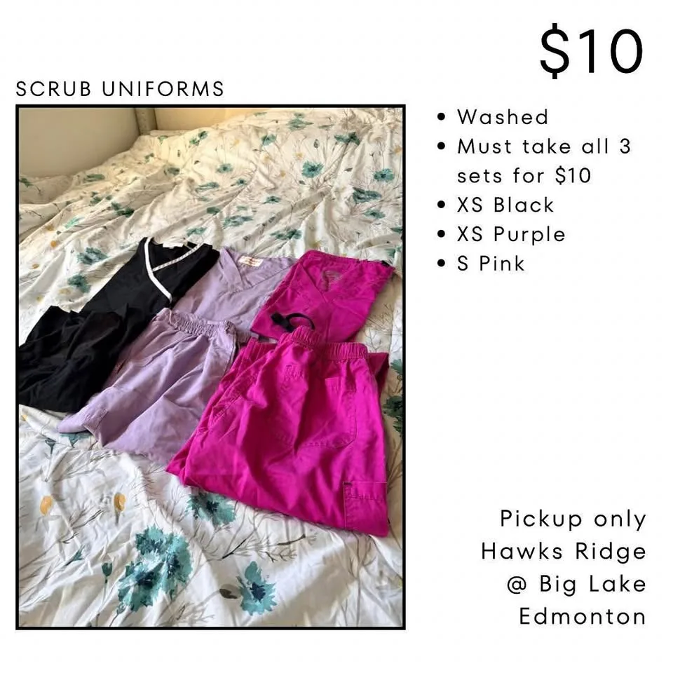 Scrub uniforms 3 for $10