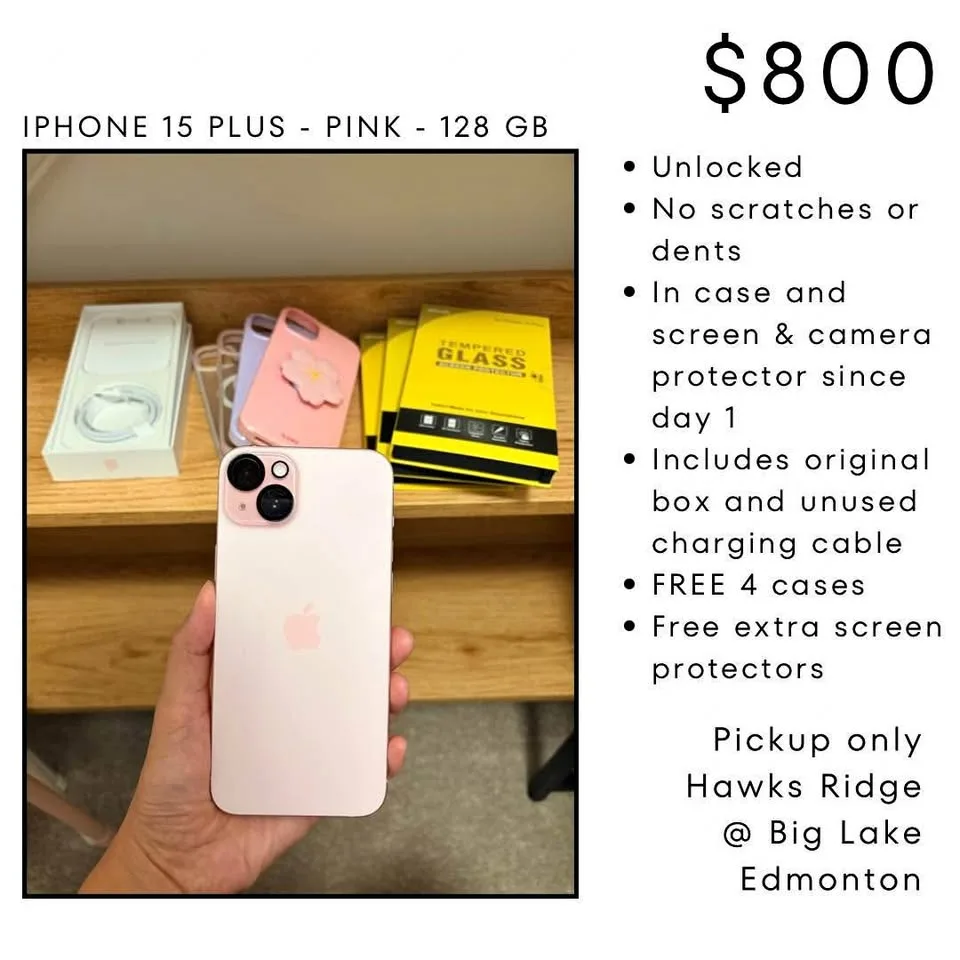 Iphone 15 plus - pink - 128 gb