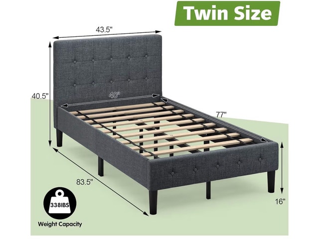 Twin Bed frame with Mattress - photo 3