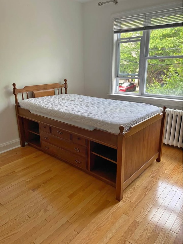 Vintage Wooden Captain's Bed with Storage