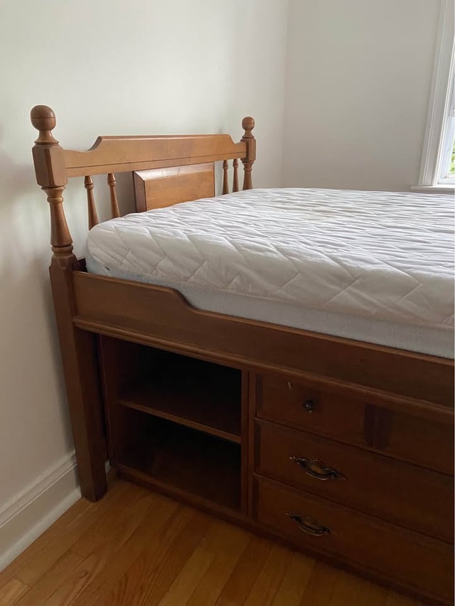 Vintage Wooden Captain's Bed with Storage - photo 3