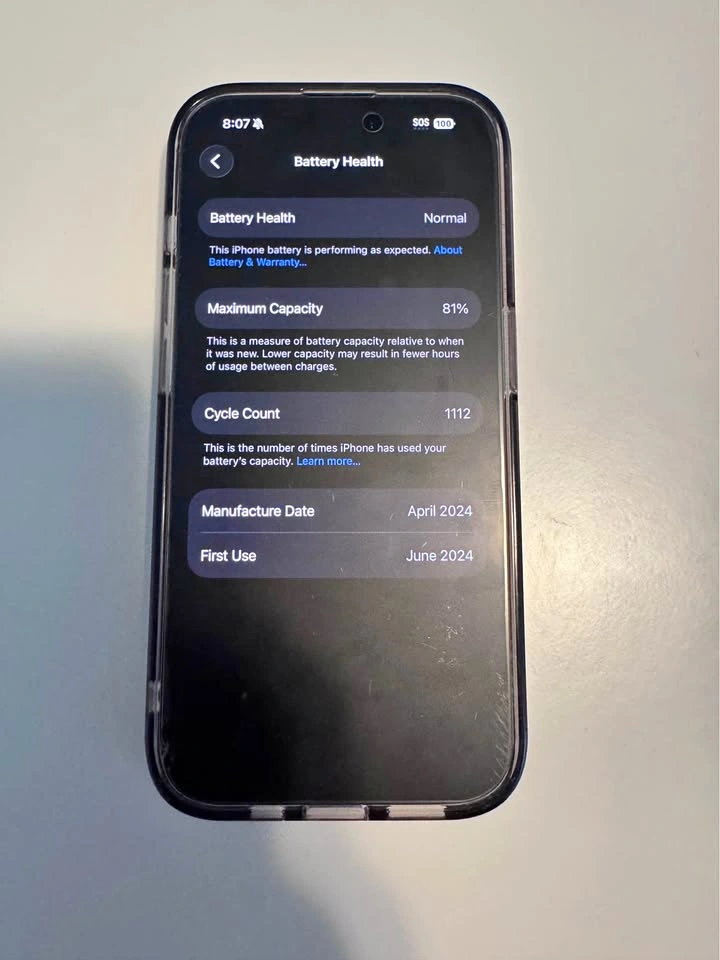 iPhone 15 Pro - 128GB - Excellent Condition (81% Battery)
