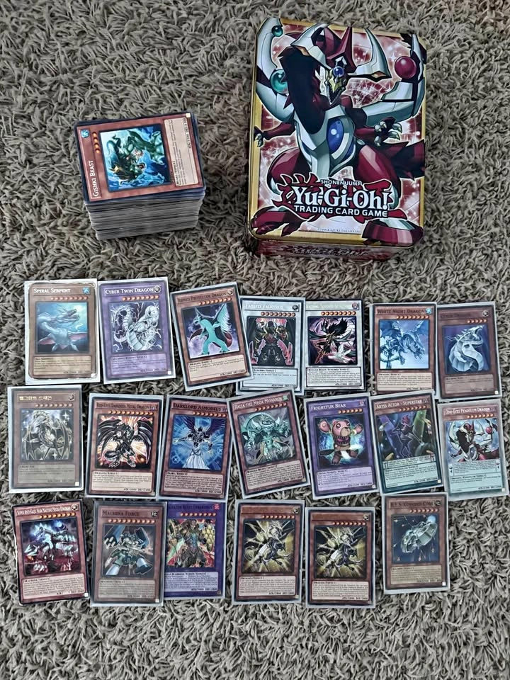 Vintage Yu-Gi-Oh! 250+ Card Collection Lot with Storage Tin