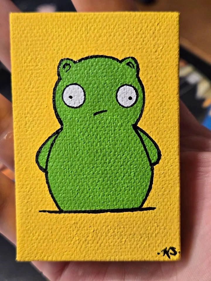 Hand-Painted Miniature Canvas Kuchi Kopi Fridge Magnet