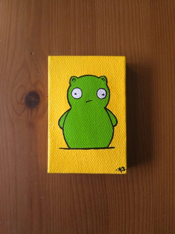 Hand-Painted Miniature Canvas Kuchi Kopi Fridge Magnet - photo 2