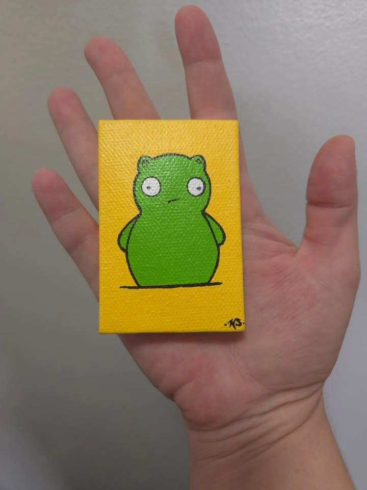 Hand-Painted Miniature Canvas Kuchi Kopi Fridge Magnet - photo 4