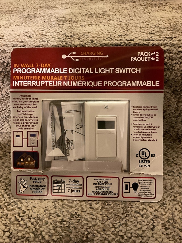 Charging Essentials 7-Day Programmable Digital Light Switch