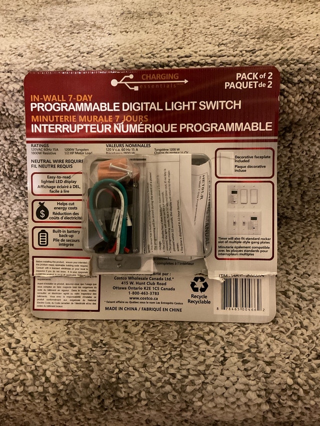 Charging Essentials 7-Day Programmable Digital Light Switch - photo 2