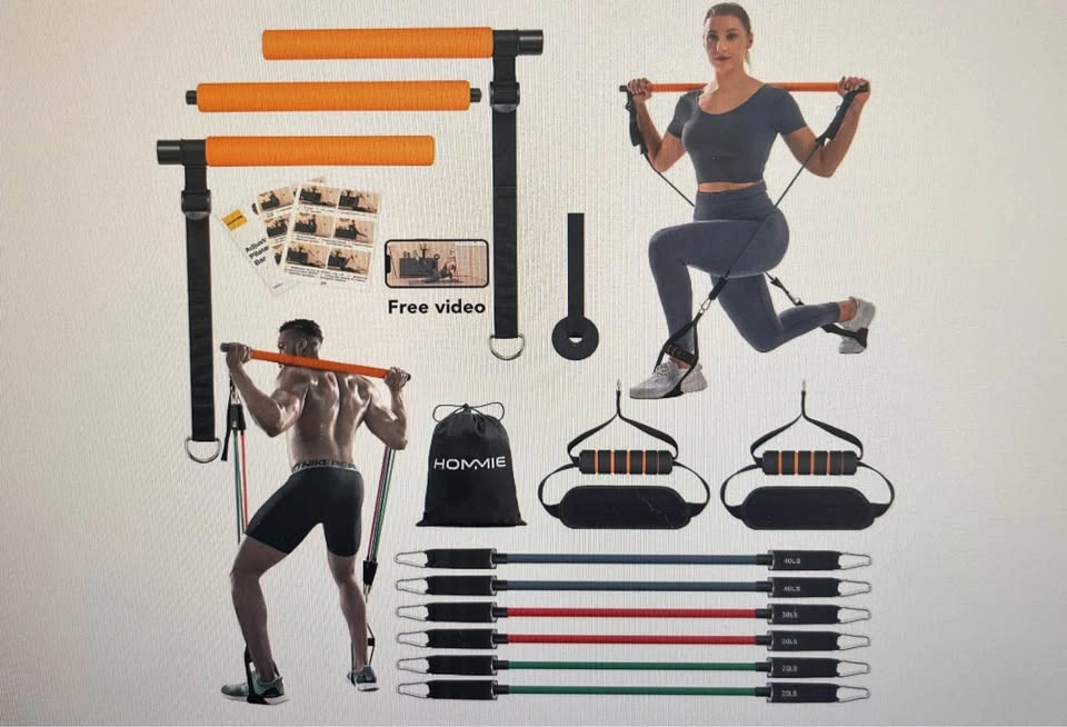 Pilates Bar Kit with Resistance Bands for Men and Women - photo 4