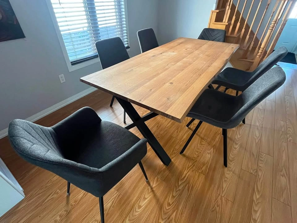 Modern Live-Edge Oak Dining Table - photo 2