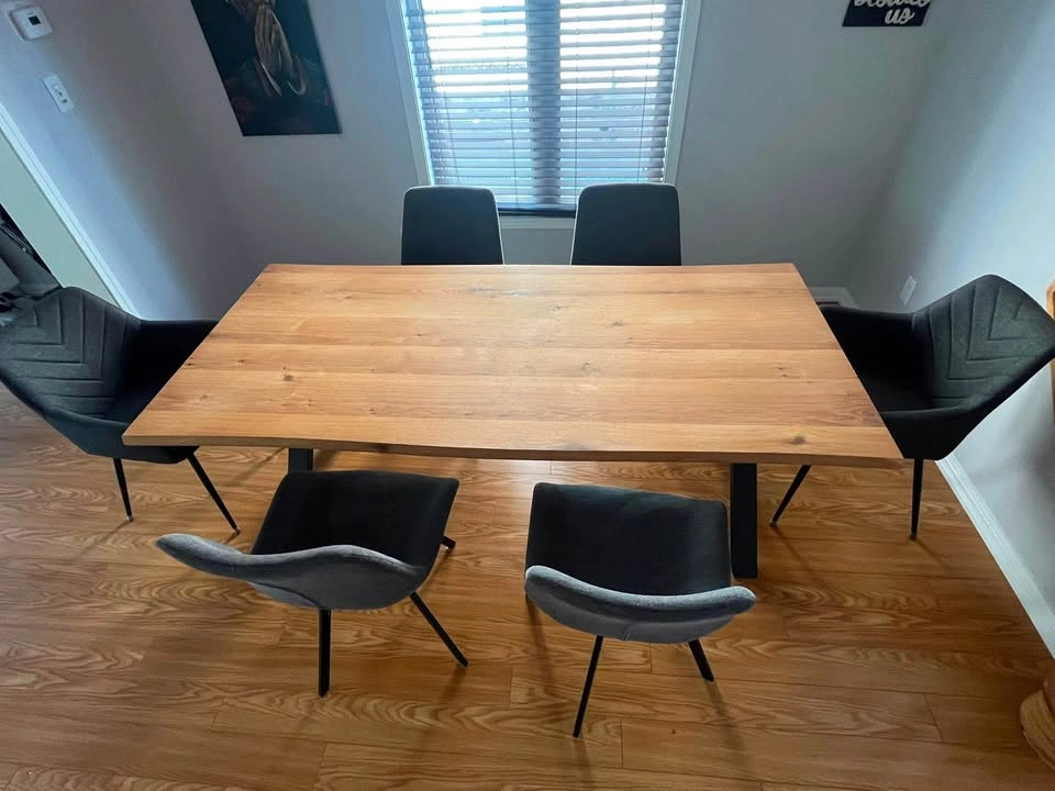 Modern Live-Edge Oak Dining Table - photo 3