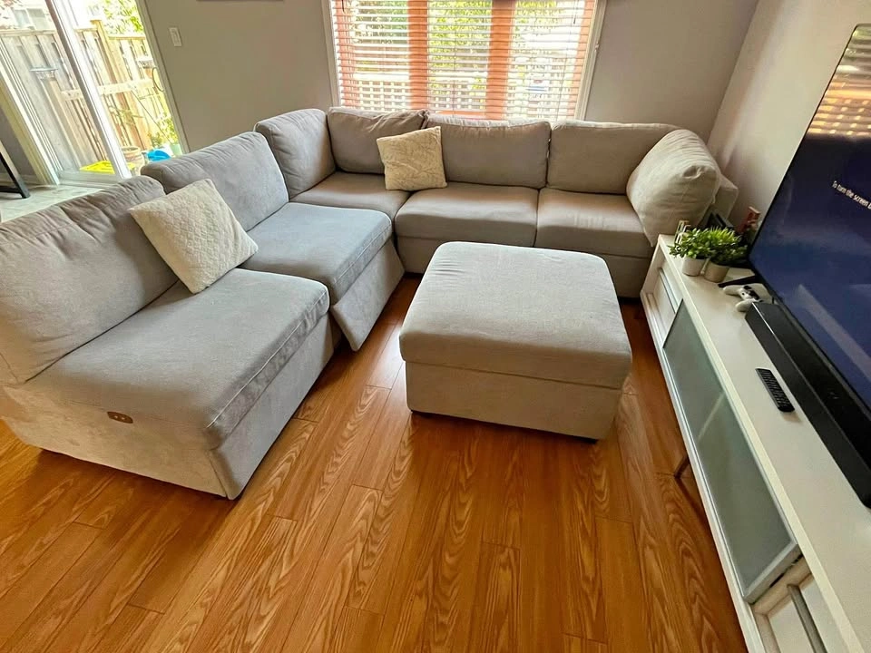 Cozy Modular Fabric Sectional Couch with Power Recliner & Storag