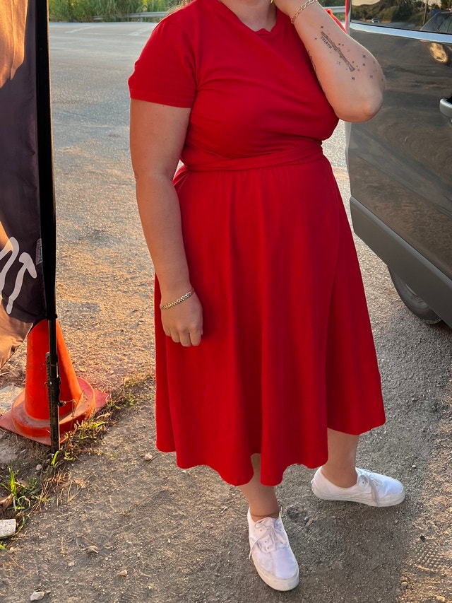 Red Midi Dress Large - photo 2