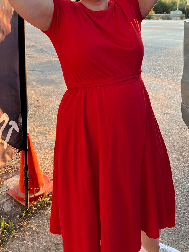 Red Midi Dress Large - photo 3