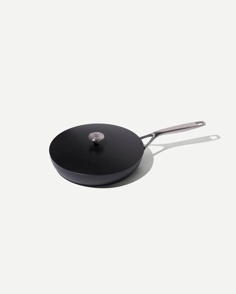 NEW 11” Kilne Ceramic non-stick non-toxic frying pan w Lid Black - photo 2