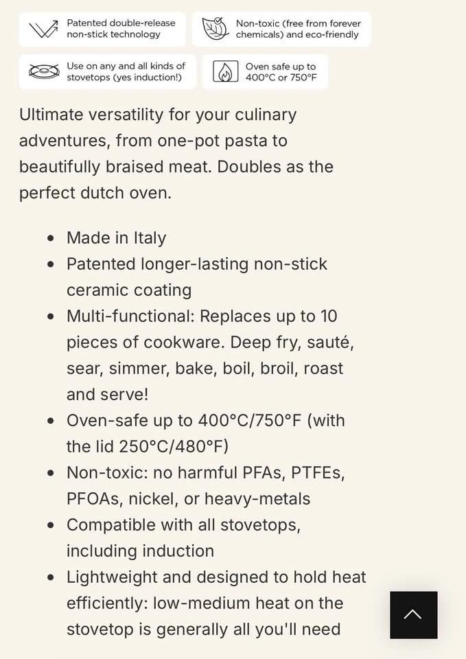 NEW 9.5” Kilne Ceramic Non-Stick Non-Toxic Pot/Dutch Oven - photo 4