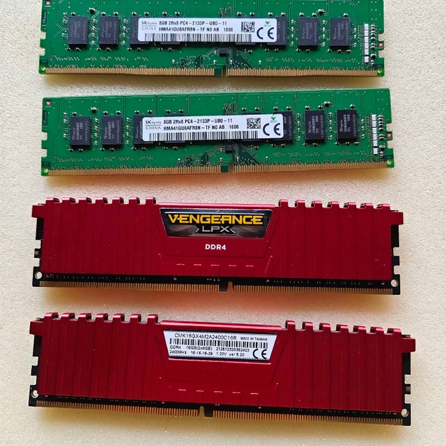 32GB DDR4 RAM (4x8GB) – Two Kits