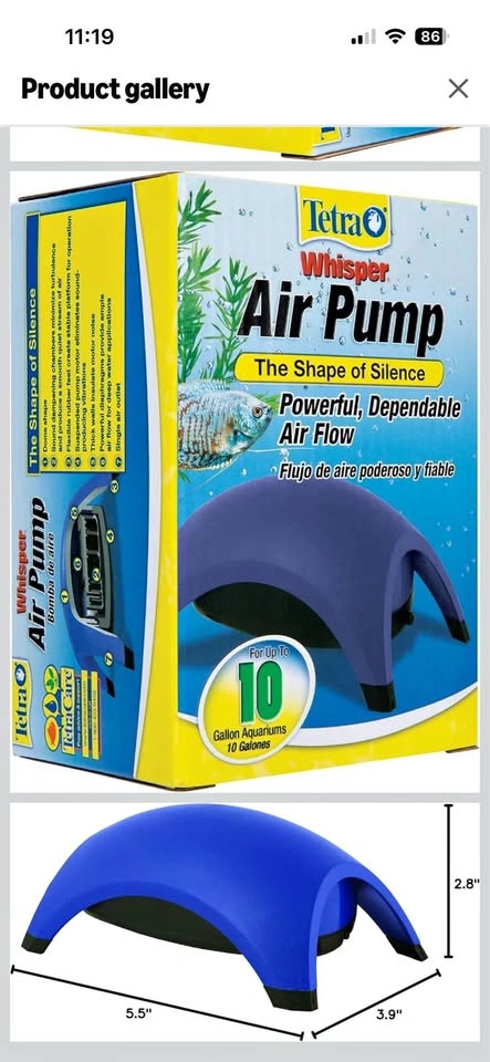 Tetra whisper air pump